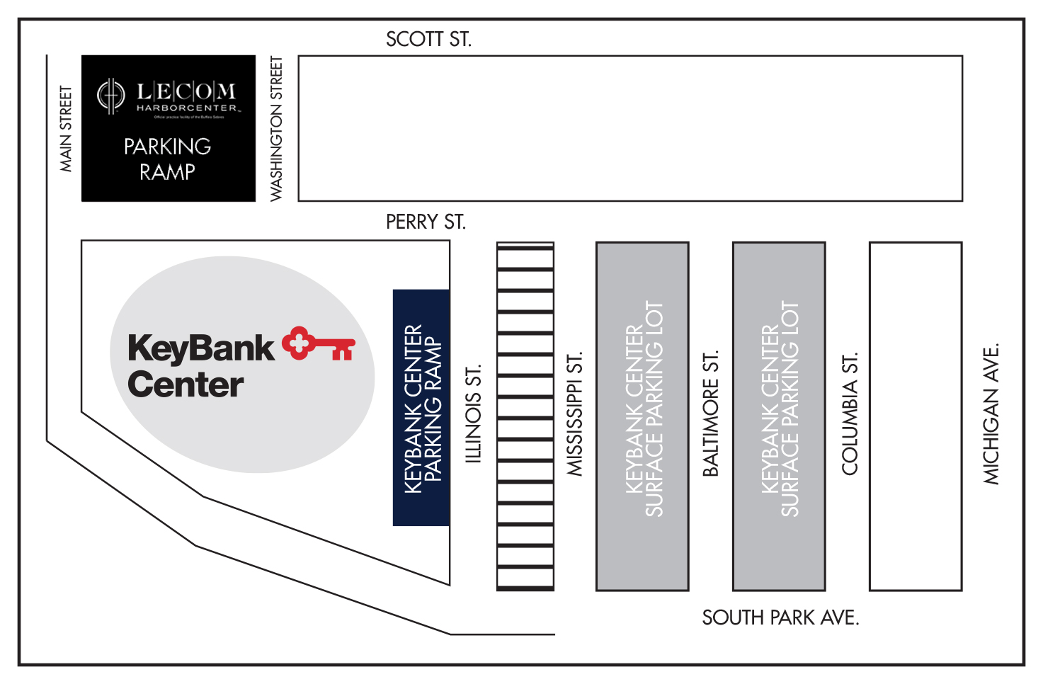 Parking Map at KeyBank Center